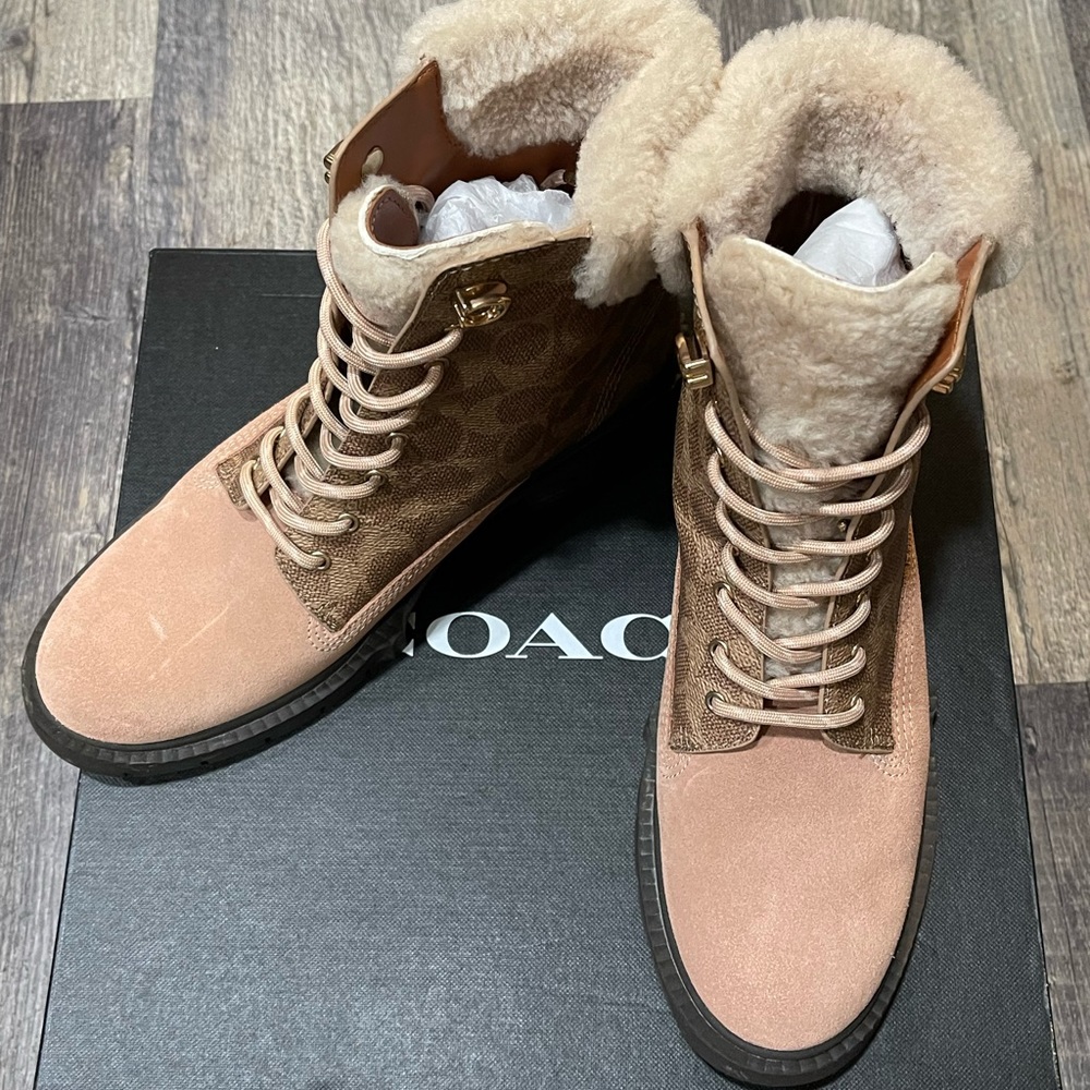 Coach Dusty Rose/|Tan Boots